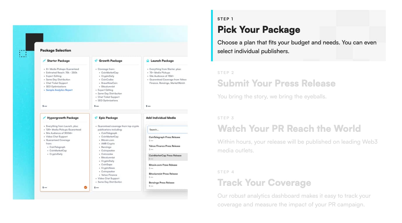 A screenshot from Coinscribble's website