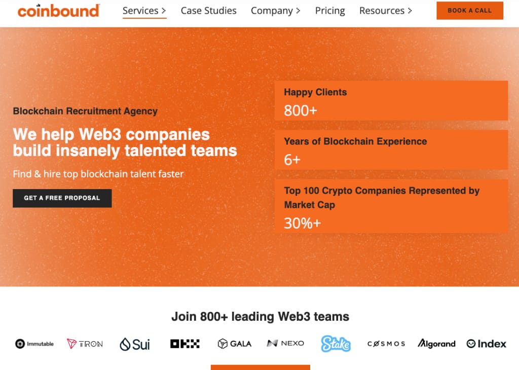 Coinbound Blockchain Recruiting Screenshot