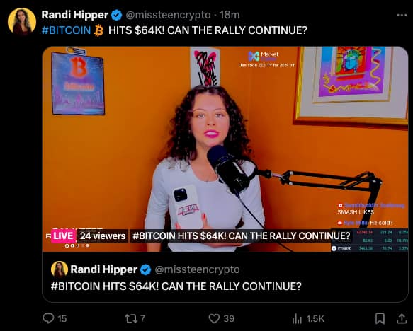 Randi Hipper, alias Miss Teen Crypto, crypto influencer