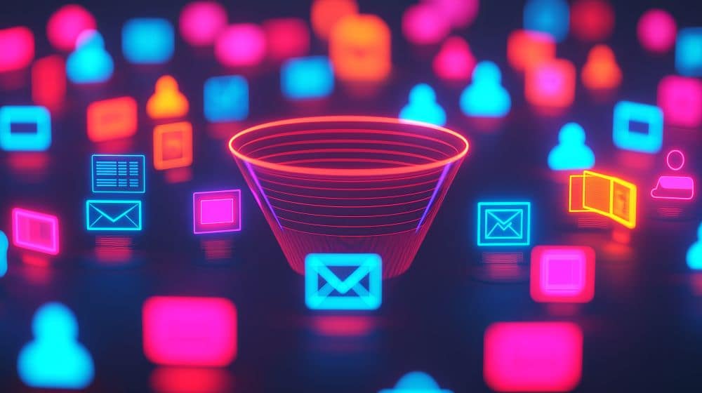 graphical representation of a lead funnel