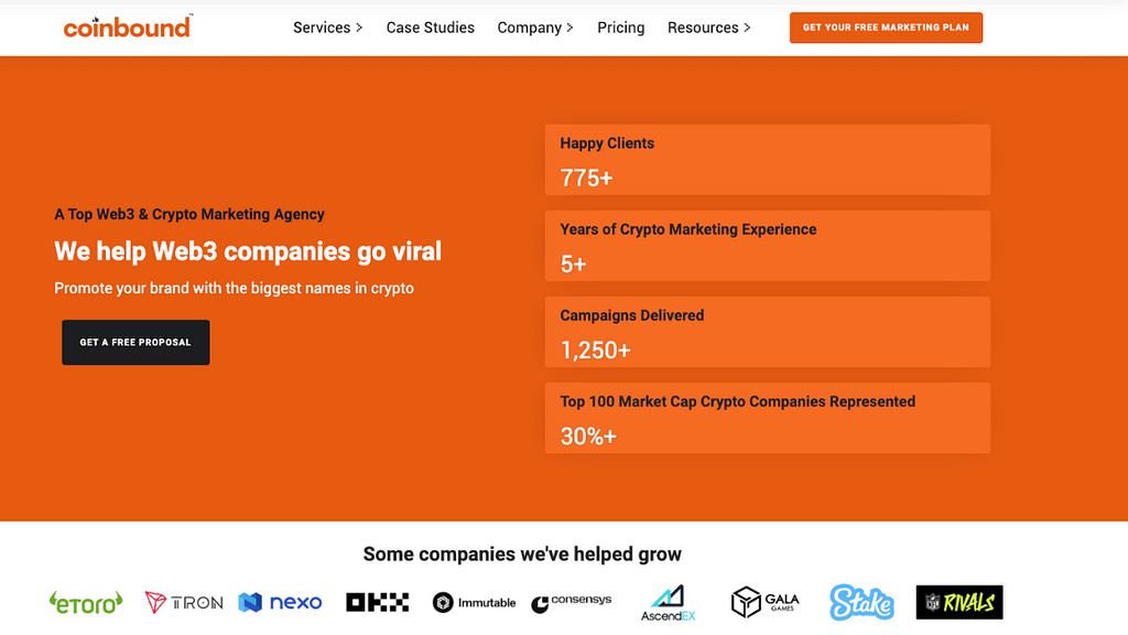 Coinbound PPC Page Screenshot